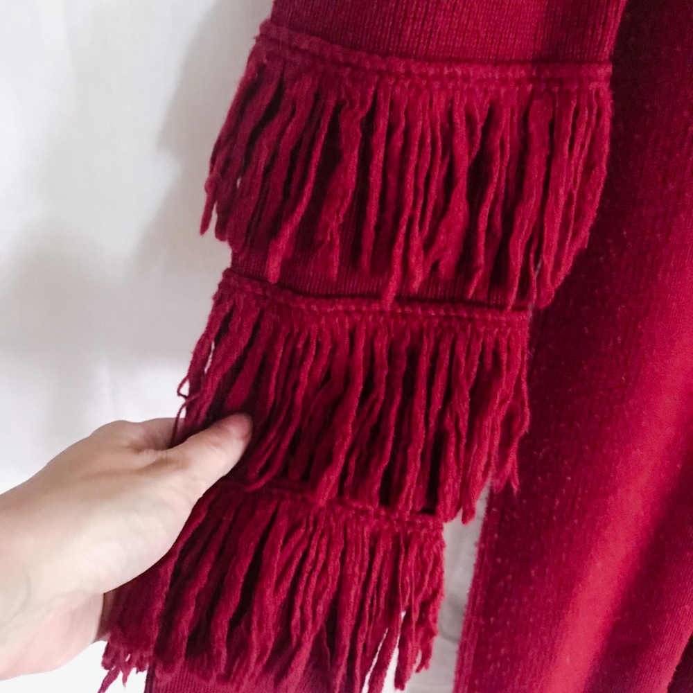 michael kors // red fringe sweater dress - Picture 2 of 6